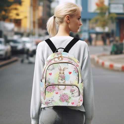 Sac à dos rose matelassé moyen modèle avec poches zippées - 7
