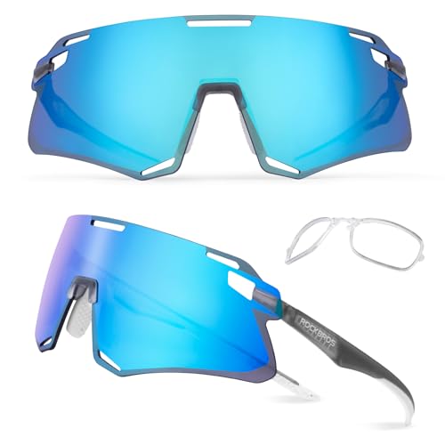 Image of ROCKBROS Cycling Glasses Sports Sunglasses with Anti Blue Lenses Men Cycling Glasses MTB Biking Sunglasses, Medium