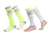 Graduated compression reduces the lactic acid in the muscles and stimulates the blood flow, accelerating recovery from injuries. Also ideal for long sitting on journeys