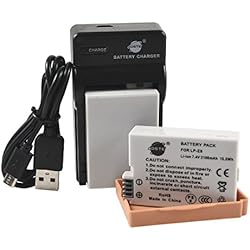 Cargador Canon 550D DSTE LP-E8 Li-Ion Batería (2 Paquetes) Traje y Cargador Micro USB Compatible con Canon EOS 550D 600D Rebel T2i T3i