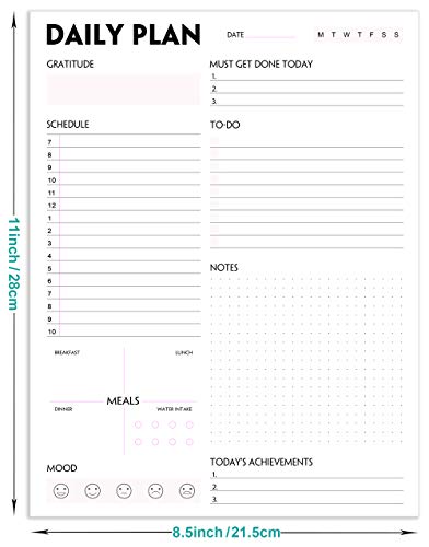 Weekplannerblok - afscheurplannerblok met dagschema en kalender, 52 vellen, 100 gsm papier, ongedateerde wekelijkse to… - Image 6