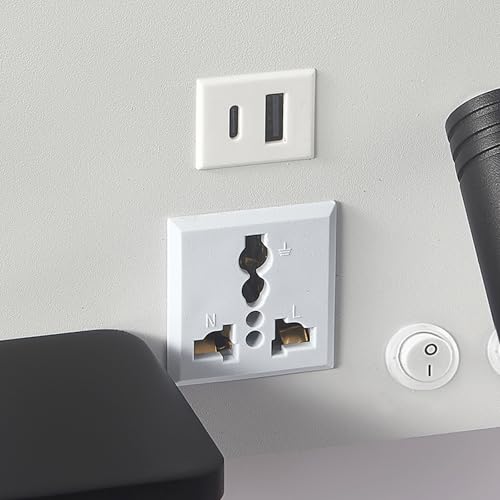 Lámpara de pared interior LED con puerto USB negro aplique con interruptor integrado 5