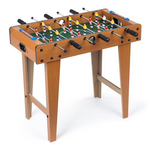 WICKED GIZMOS Table Football Game with Legs - Large Wooden Football Table Game w/ 2 Balls, 9 Players per Side - Classic Indoor & Outdoor Fun for Kids & Adults