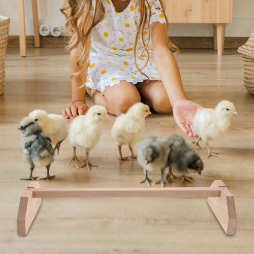 Image of Ipetboom Chicken Perch Natural Wooden Bird Perch Stand for Hens Chicks and Small Birds Indoor Chicken Coop Accessories 15.74 X 5.90 X 2.55 in Bird Playground