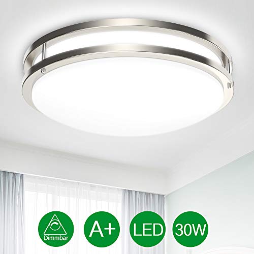 Preisvergleich Produktbild Depuley Deckenleuchte Schlafzimmer Dimmbar mit Fernbedienung 30W Led Deckenlampe Farbwechsel Modern Rund Weiß 3000K bis zu 6000K Superhell Unterputz für Wohnzimmer Esszimmer Flur Büro Küche Balkon