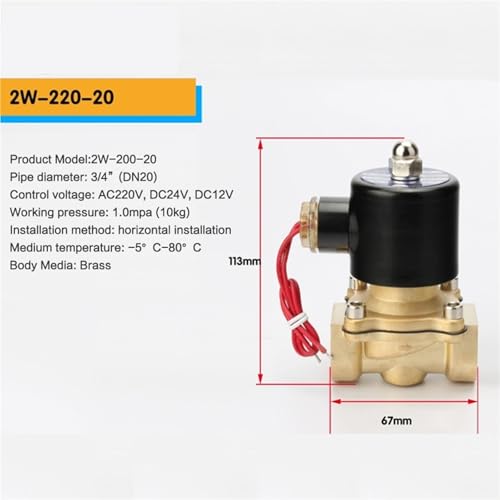 Électrovanne eau 12V DC en laiton avec isolation étanche pour arrosage - 5