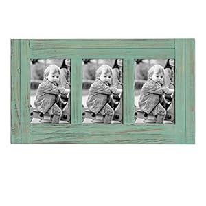 RiteSune Rustic 4×6 Picture Frames for Wall 3 Pack Photo Frames Collage Wood Frame Picture for Home Office Green
