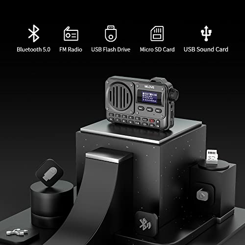 Image of MLOVE BV800 Bluetooth Speaker, Wireless Speaker Portable Bluetooth Speaker with FM Radio and Supports a Micro SD Card & USB Memory, Black