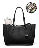 LOVEVOOK Laptop Tote Bag for Women 15.6 In Work Bags with Triple Compartments Large Faux Leather Computer Office Briefcase