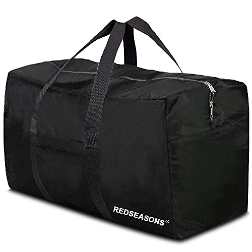 Extra Große Reisetasche,Faltbare Faltbare Reisetasche mit Handschlaufe, Geeignet für Reisen wasserdichte Tragetasche, geeignet für Reisen, Camping（Schwarz）