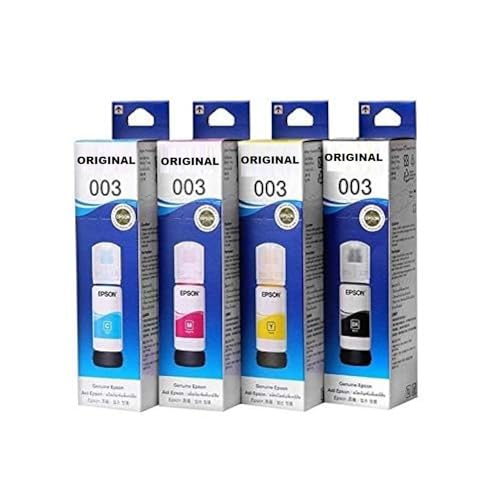 Image of Gungun 003 65ml Ink Bottle (Magenta, Yellow, Cyan, Black) ;Compatible with :L3110 /L3101 / L3150 / L4150 / L4160 / L6160 / L6170 / L6190 Printer Models OG 003