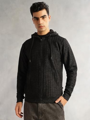 Image of Thomas Scott Men's | Regular Fit | Long Sleeves | Zip Closure | Front-Open | Dry Clean | 2 Pockets | Knitted | Hooded | Sweatshirt
