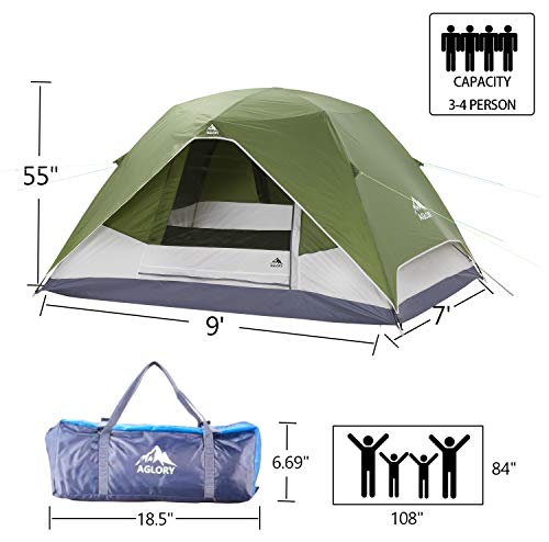 Aglory 4 Person Dome Camping Tent With Rainfly thumb #2