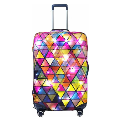 Colorful Geometric Triangle Print Luggage Suitcase Cover Protector Luggage Washable Covers With Concealed Zipper