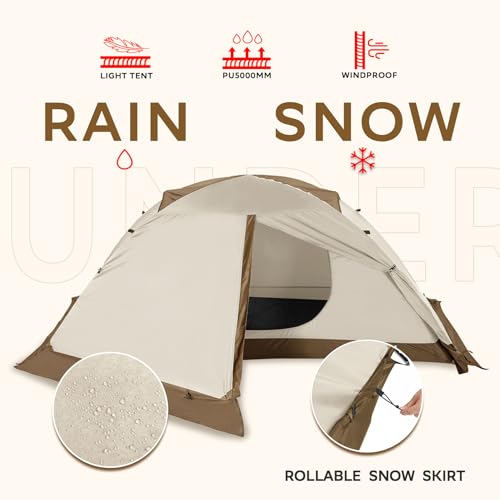 Image of 1 /2 Person Backpacking Tent for 4-Season - Winter Waterproof Tent for One Person, Lightweight Camping Gear for Backpacking, Easy Set Up Cold Weather Essentials by Underwood Aggregator