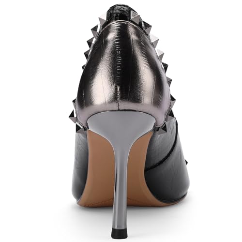 TDD High Heels for Women Stiletto Pointed Toe Leather Pumps Closed Toe Dressy Comfortable Sexy Elegantes Wedding Slip On Formal Prom Sparkly 3 Inch Shoes3