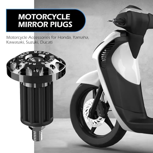 Image of 2 PCS Motorcycle Bar End Plug, Aluminum Alloy Handlebar Grip End Caps for Electric Car Scooters, Off-Road Motorcycles (Black)