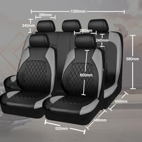Housse de siege auto universelle rouge couvre siege auto PU - 2