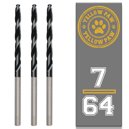 7/64 Inch Drill Bit (3 Pack) Industrial Grade M35 Cobalt Titanium Aluminum Nitrite - 7/64 Diameter & Total Length of 2-5/8 with Working Length of 1-1/2 Easily Drill Into Metal Steel & Aluminum