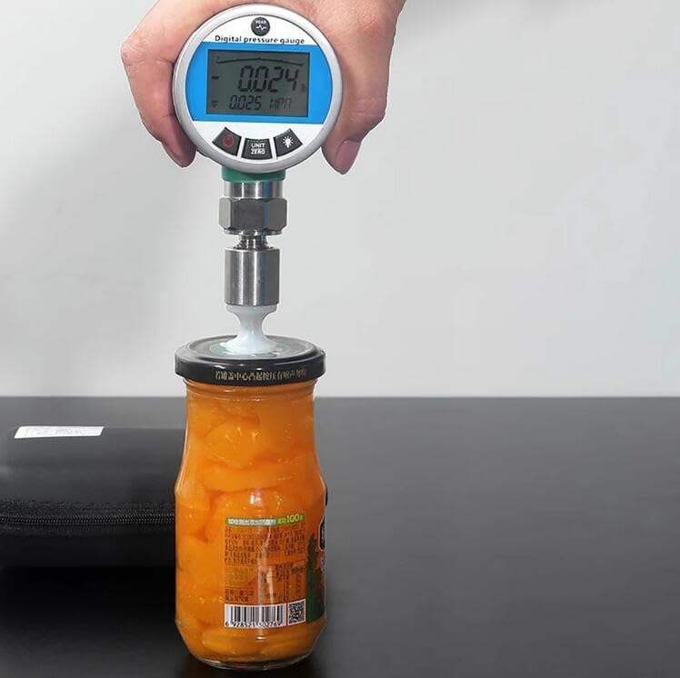 Jieotwice Portable Digital Display Can Vacuum Degree Tester Vacuum Pressure Measuring Instrument Extended Stainless Steel Puncture Needle