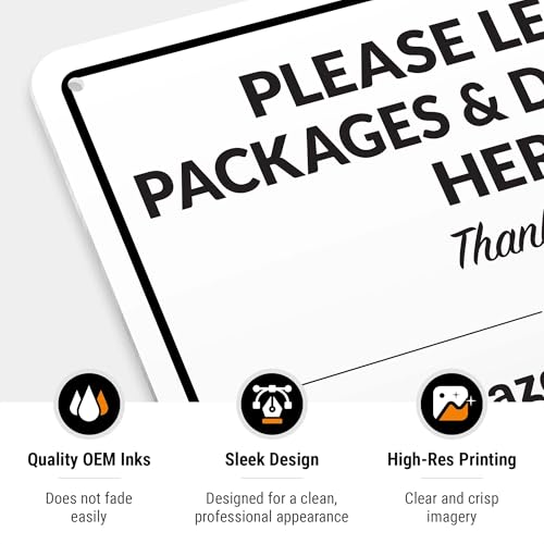 Image of Package Delivery Sign, 10x7 Inches, Rust Free Aluminum, Fade Resistant, Made in USA