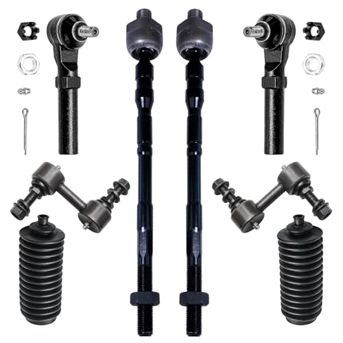 Image of Detroit Axle - Front Struts Kit for 2006 2007 2008 Subaru Forester 2 Struts w /Coil Spring 2 Sway Bars 4 Tie Rods 2 Boots Replacement Suspension