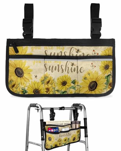 Farm Yellow Sunflower Butterfly Wheelchair Side Bag You are My