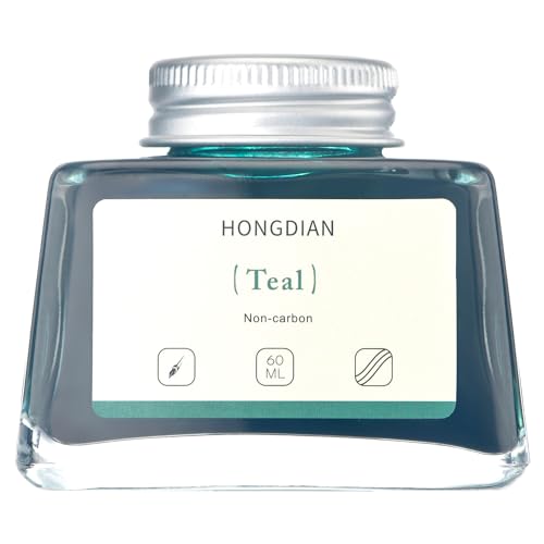 Image of Hongdian Fountain Pen Bottled Ink Teal Color, 60ml Non Carbon Inkwell Bottle, Artist Calligraphy Ink