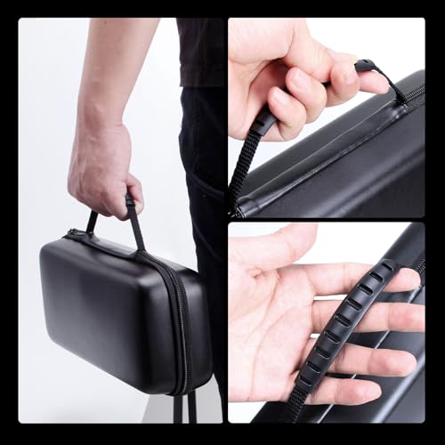 Image of STOYOBE EVA Leather Grain Handbag Clutch Protective Bag for ASUS ROG Ally (2023) - Hard Shell Travel Carry Case, Shockproof, Water-Resistant, Zipper Storage Pouch for Gaming Console & Accessories (Black)