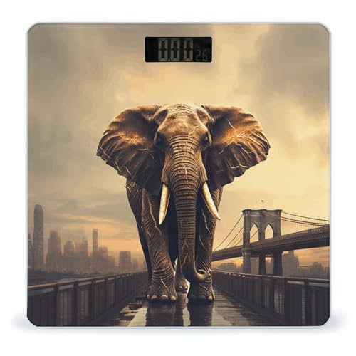 Elephant On A Bridge Báscula Digital para Baño Precisa