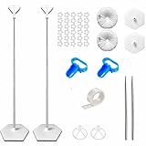 Balloon Column Stand Kit Set of 2, 6.6ft Adjustable Balloon Metal Stand with Base Telescopic for Wedding,Birthday,Gender Reveal,Graduation Decorations etc Party Supplies
