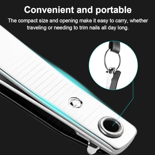 OUDQFCJ 1er Pack Cortauñas Profesional y Alicates de Uñas de Acero Inoxidable, Cortauñas Antisalpicaduras para Hombres y Mujeres - imagen 4