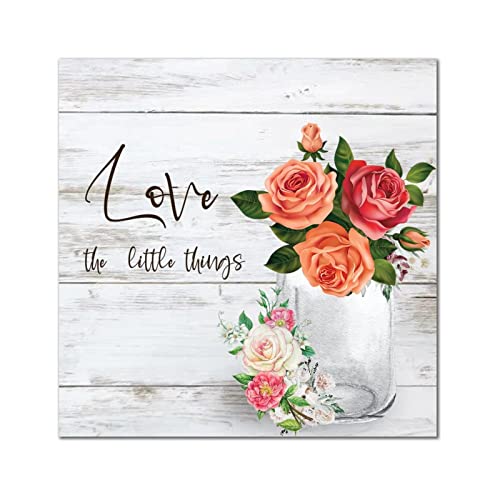 Plaque en bois rustique de qualité supérieure motif rose 40cm