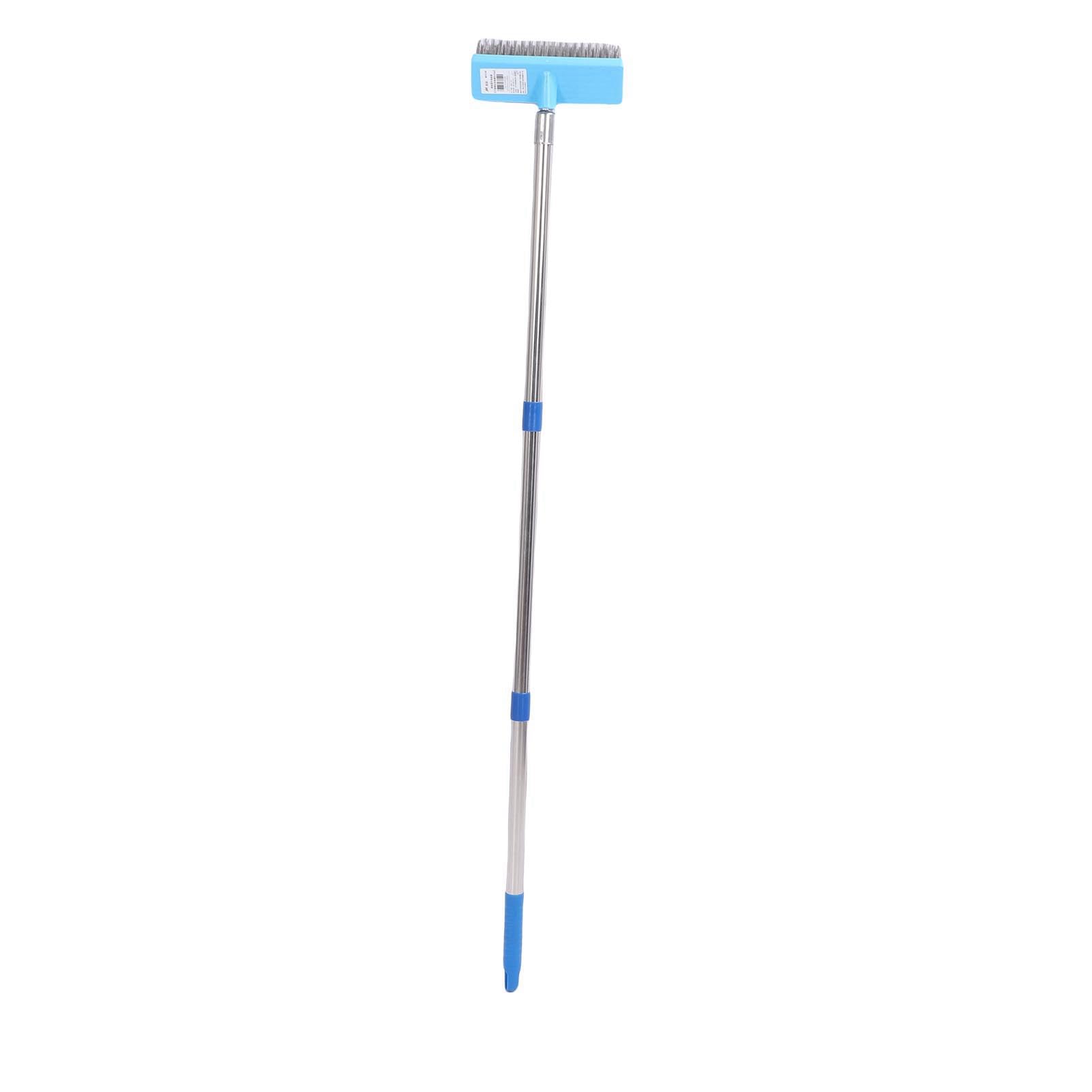 Escoba de Alambre de Acero Resistente de 30 cm con Mango telescópico de Acero Inoxidable, Cepillo para Fregar Pisos al Aire Libre, Poste extendido de 120 cm/47,2 Pulgadas (120cm)