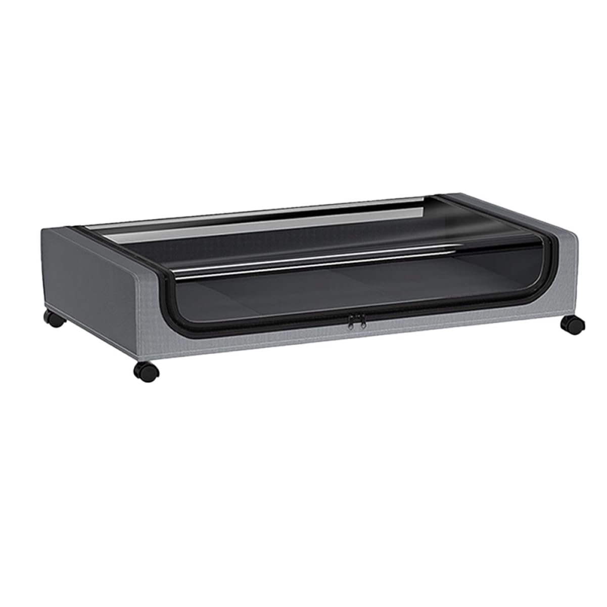 Zerodeko Caja de Almacenamiento y Ahorrar Espacio con Ruedas para Debajo Cama Organizador Ligero de Tela No Tejida con Tapa Transparente, Adecuado para Guardar Ropa