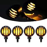 BESONDER 4Pcs Motorcycle Aluminum Bullet LED Turn Signal Lights Retro Signals Amber Lamps 2-wire Ind