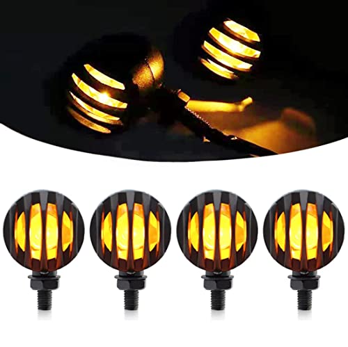 Besonder 4Pcs Motorcycle Aluminum Bullet Led Turn Signal Lights Retro Signals Amber Lamps 2-Wire Indicator Blinkers For Harley Honda Yamaha Suzuki 12V Universal Motorcycles #TOP3