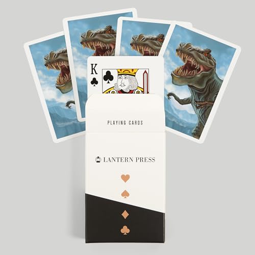 Lantern Press T Rex Dinosaur, 52 cartas de póker miniatura 6