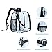 HTLCMMT Clear Backpack Stadium Approved, Clear Backpack Small for Women, Waterproof and Lightweight Heavy Duty Transparent Backpack for Concert, Security Travel & Stadium, Black-s