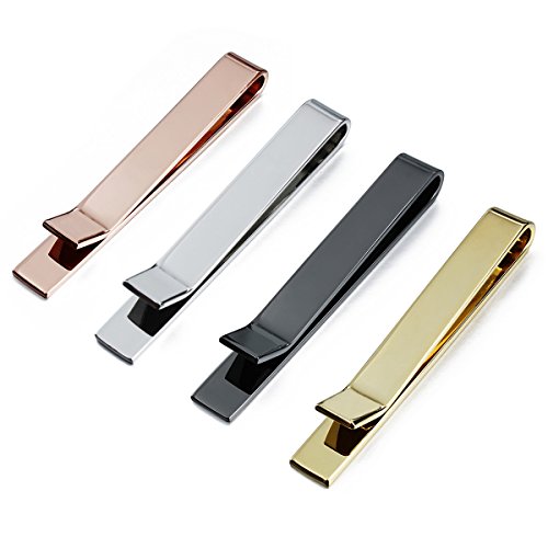 Hawson Tie Clip-Skinny Tie Bar For Mens 4Pcs Initial Tie Clips Suitable For Wedding Anniversary Business And Daily Life Come With A Black Gift Box #TOP3