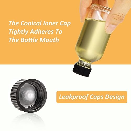 14Pack 2 oz Small Clear Glass Bottles with Lids - Shot Bottles with Caps for Ginger Shots, Juice, Potion, Liquids, Whiskey - Mini Travel Bottles with Funnels, Stickers and Brush4