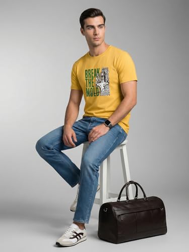 Image of Nobero 100% Cotton T Shirts for Men Stylish | Regular Fit | Graphic Printed T Shirts for Men 180 GSM Combed Cotton | Round Neck Half Sleeve