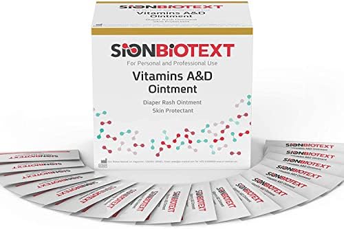 A and D Ointment by Sion Biotext Baby Diaper Rash Vitamin A + D Original Healing Cream Medical Moisturizer Intensive Therapy for Dry & Irritated Skin, Cuts, Burns Soothing Baby Care 144 Packets