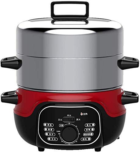Inicio Accesorios Vaporera eléctrica de acero inoxidable de 2 capas 2 capas 14 litros de capacidad Vaporera de verduras para cocinar con temporizador Preparar comidas saludables Arroz Carne Huevos