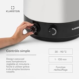 Klarstein KonfiStar 50 - Stérilisateur automatique, Distributeur boissons chaudes, 50 L, 30-110 ° C, Conservation à chaud, acier inoxydable