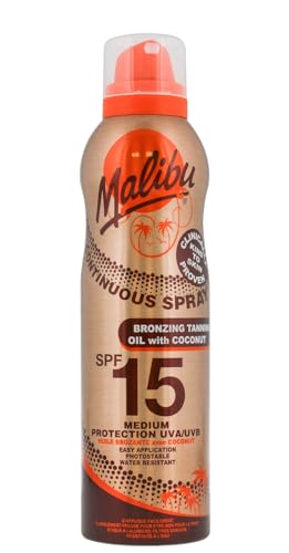 Malibu Sun SPF 15 Continuous Tanning Oil with Coconut Spray 175ml