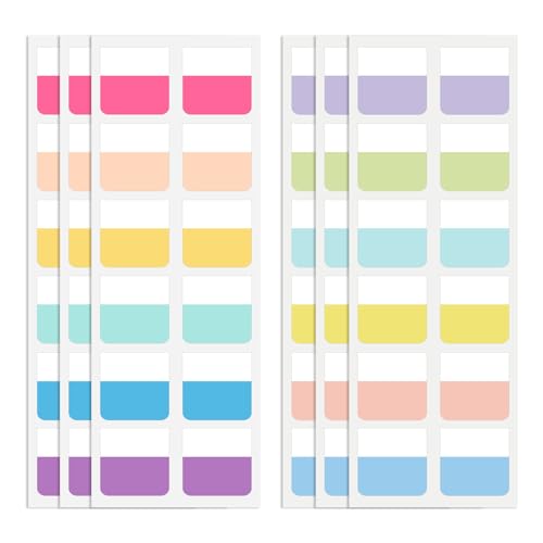 Image of 240 Pcs 1 Inch Sticky Index Tabs Colored Writable Page Markers | Repositionable Page Tabs Book Annotation Tabs for Reading Notebooks File Classification