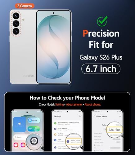 Image of FNTCASE for Samsung Galaxy S26-Plus Case: Clear Magnetic Phone Cases with Screen Protector Compatible with Magsafe Slim Anti Yellowing Shockproof Protective Transparent Cover (C-Teal Magnetic)