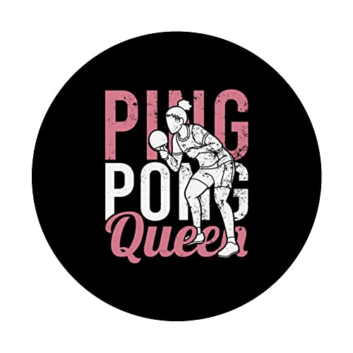 Ping Pong Player Girl Women Women Outfit! Table Tennis PopSockets Adhesive PopGrip, Black - Image 3