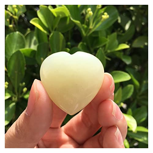 FACSER Cristal Natural en Bruto Jaspe Amarillo Natural en Forma de corazón Piedra de Palma Reiki Cristal Fengshui decoración del hogar Adornos artesanales dingchi
